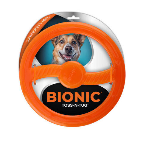 Bionic Toss and Tug Dog Toy - packaged