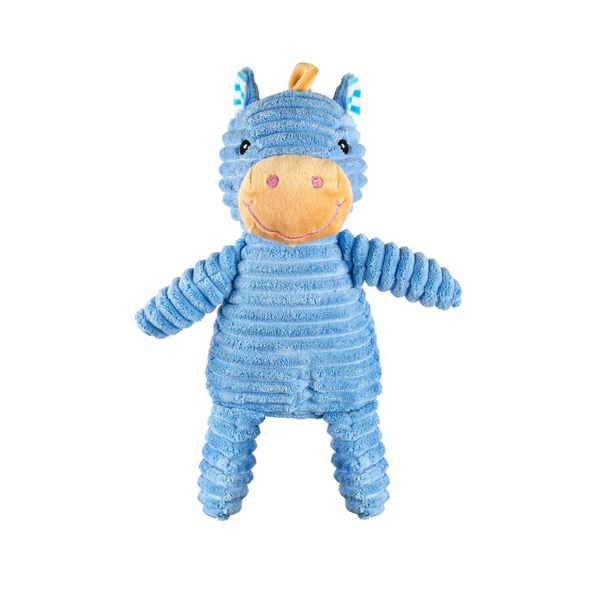 Blue Corduroy Plush Horse Dog Toy