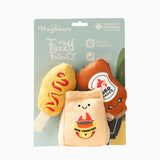 BBQ Trio Plush Dog Toy Set - packaged