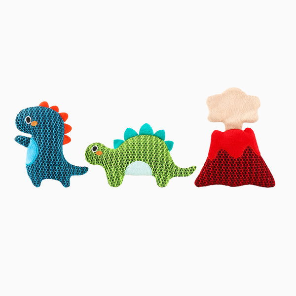 Dino Buds 3D Air Mesh Dog Toy Set