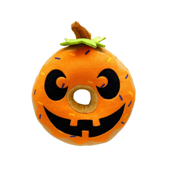 Pumpkin Donut Plush Dog Toy