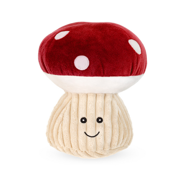 Red Mushroom Plush Dog Toy