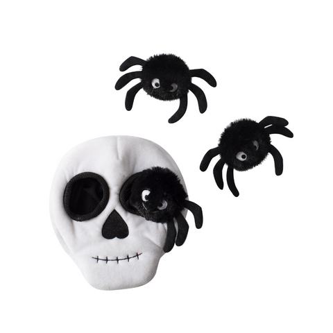 Mr Skulls with Spiders Plush Dog Toy