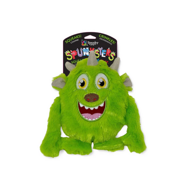 Spunkster Monsters Plush Dog Toy - Green