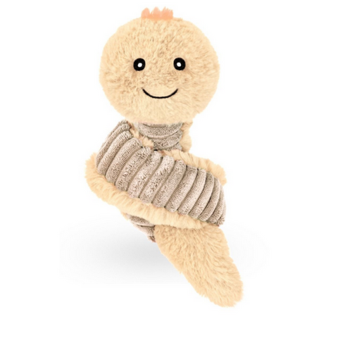 Knotted Earthworm Plush Dog Toy - beige