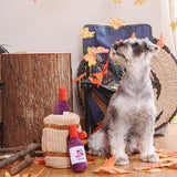 dog with Interactive Plush Wine Barrel Dog Toy