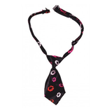 Dog Necktie - Black with Colored Kisses