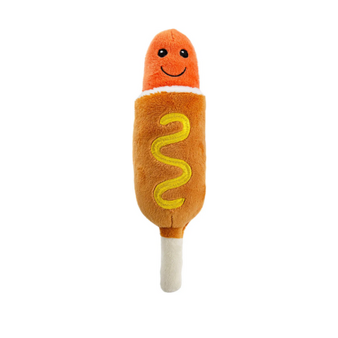 Chomp - The Corn Dog Plush Dog Toy